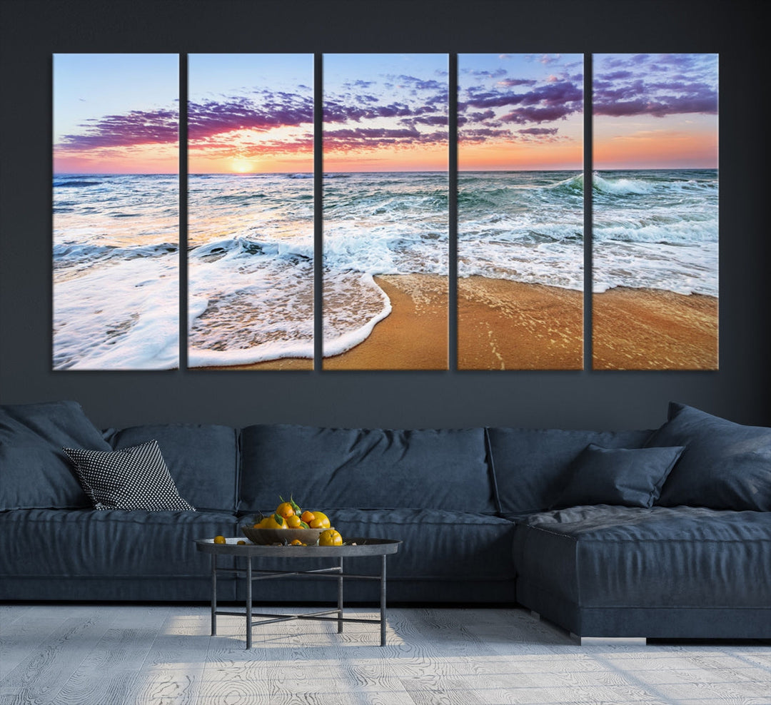 Ocean Beach Canvas Wall Art Beach Canvas Artwork Print for Living Room Home Office Decor, Beach Wall Art, Sea Wall Art