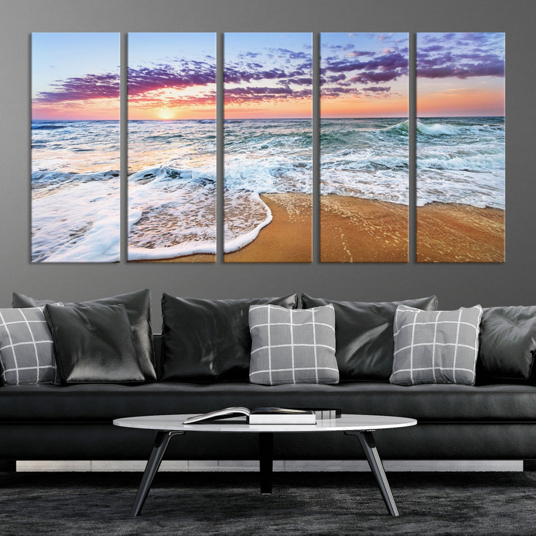 Ocean Beach Canvas Wall Art Beach Canvas Artwork Print for Living Room Home Office Decor, Beach Wall Art, Sea Wall Art