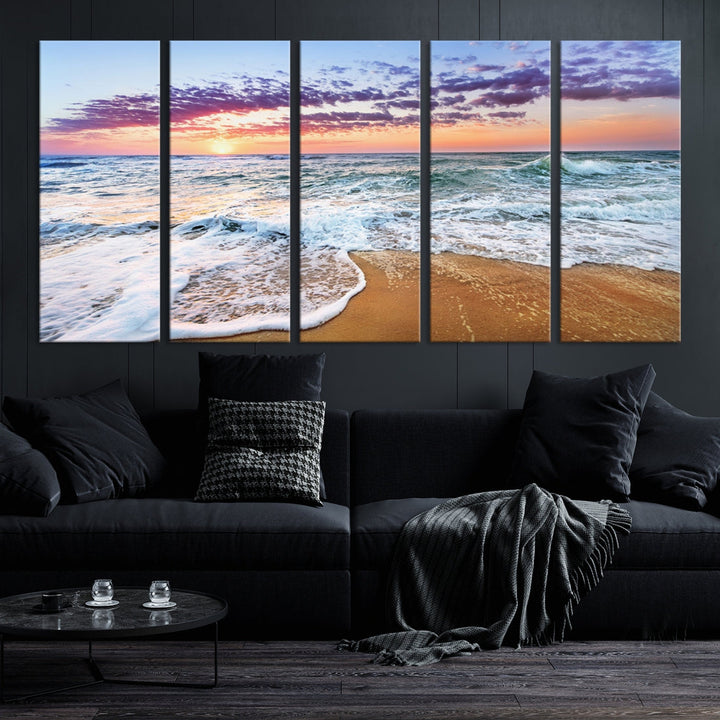 Ocean Beach Canvas Wall Art Beach Canvas Artwork Print for Living Room Home Office Decor, Beach Wall Art, Sea Wall Art