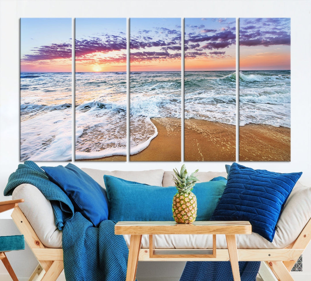 Ocean Beach Canvas Wall Art Beach Canvas Artwork Print for Living Room Home Office Decor, Beach Wall Art, Sea Wall Art