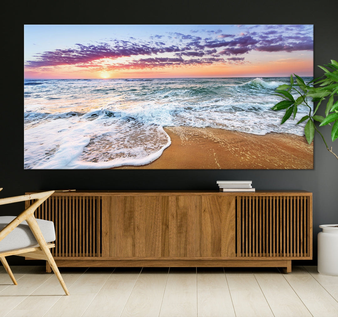 Ocean Beach Canvas Wall Art Beach Canvas Artwork Print for Living Room Home Office Decor, Beach Wall Art, Sea Wall Art