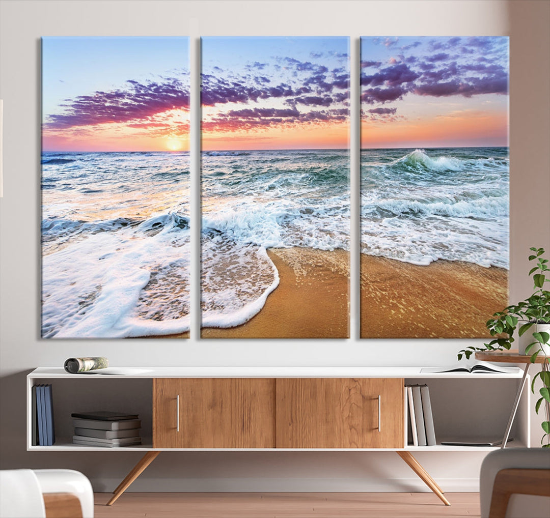 Ocean Beach Canvas Wall Art Beach Canvas Artwork Print for Living Room Home Office Decor, Beach Wall Art, Sea Wall Art