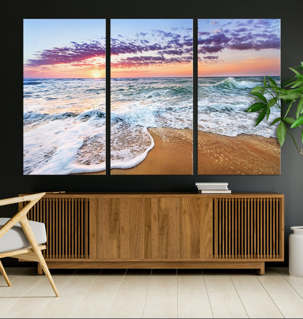 Ocean Beach Canvas Wall Art Beach Canvas Artwork Print for Living Room Home Office Decor, Beach Wall Art, Sea Wall Art