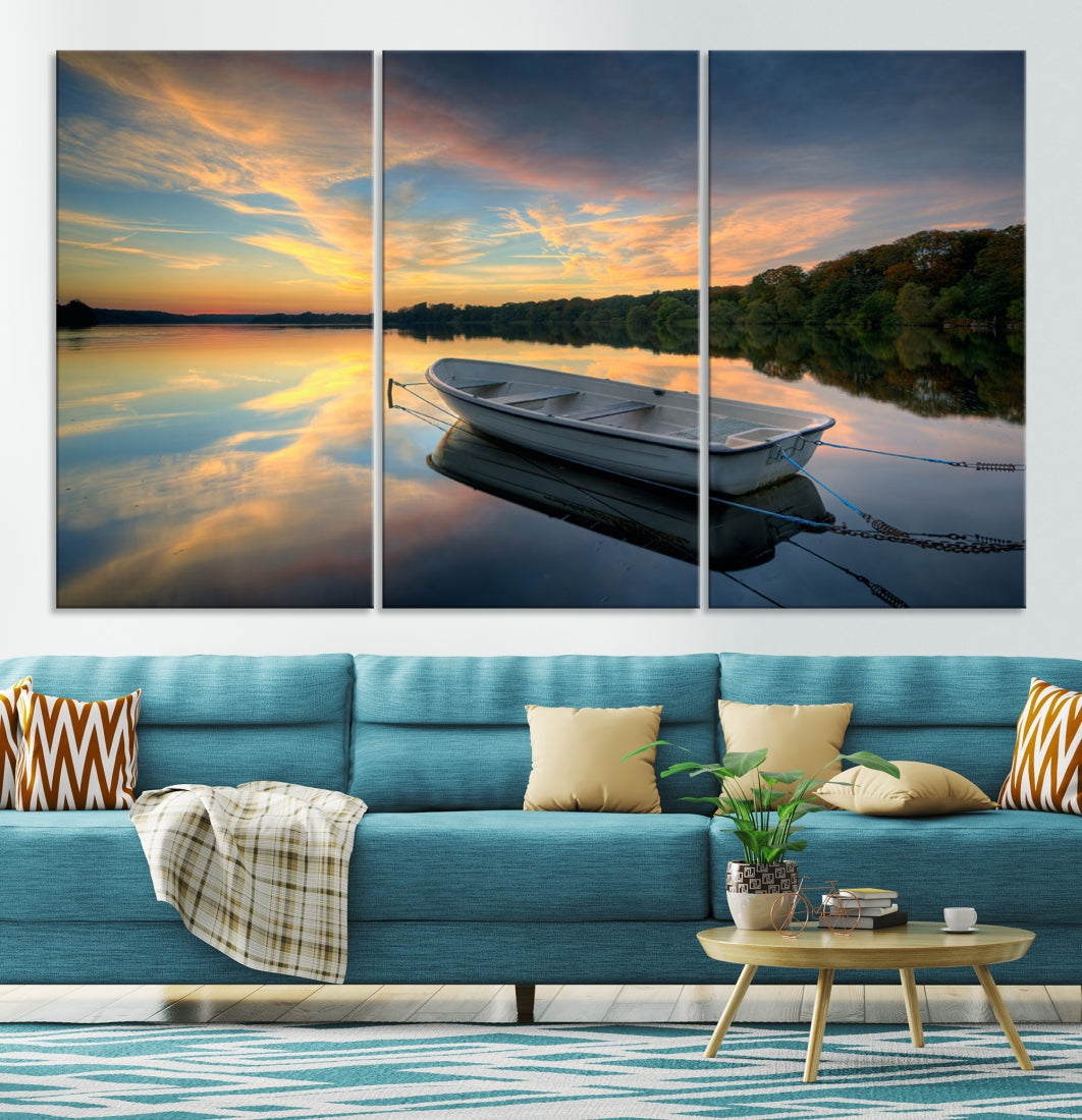 Ocean Beach Canvas Wall Art Beach Canvas, Coastal Sunset Tropical Island Beach Sunset Artwork Print