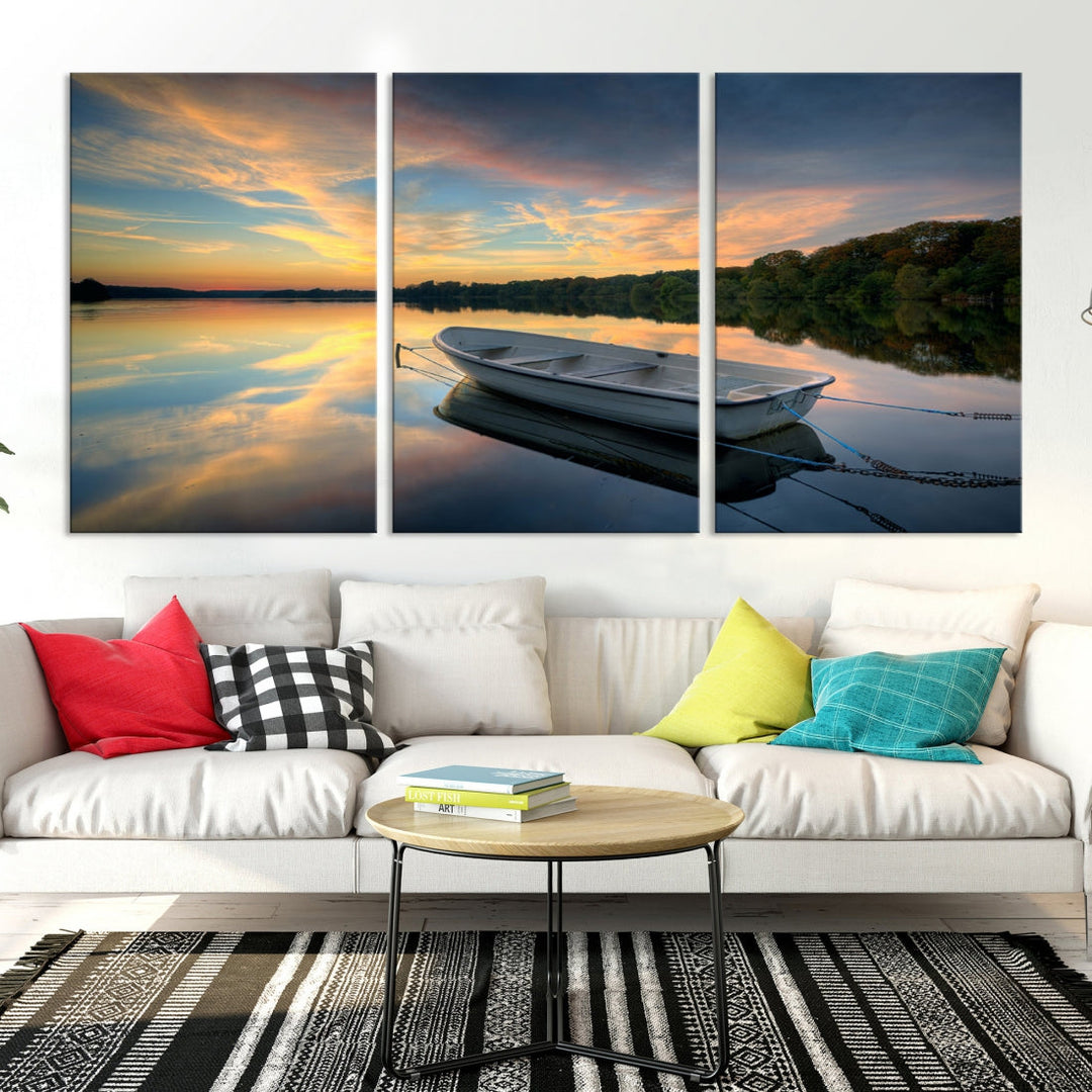 Ocean Beach Canvas Wall Art Beach Canvas, Coastal Sunset Tropical Island Beach Sunset Artwork Print