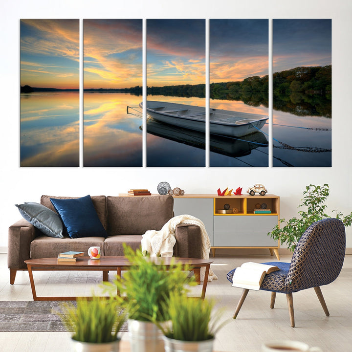 Ocean Beach Canvas Wall Art Beach Canvas, Coastal Sunset Tropical Island Beach Sunset Artwork Print