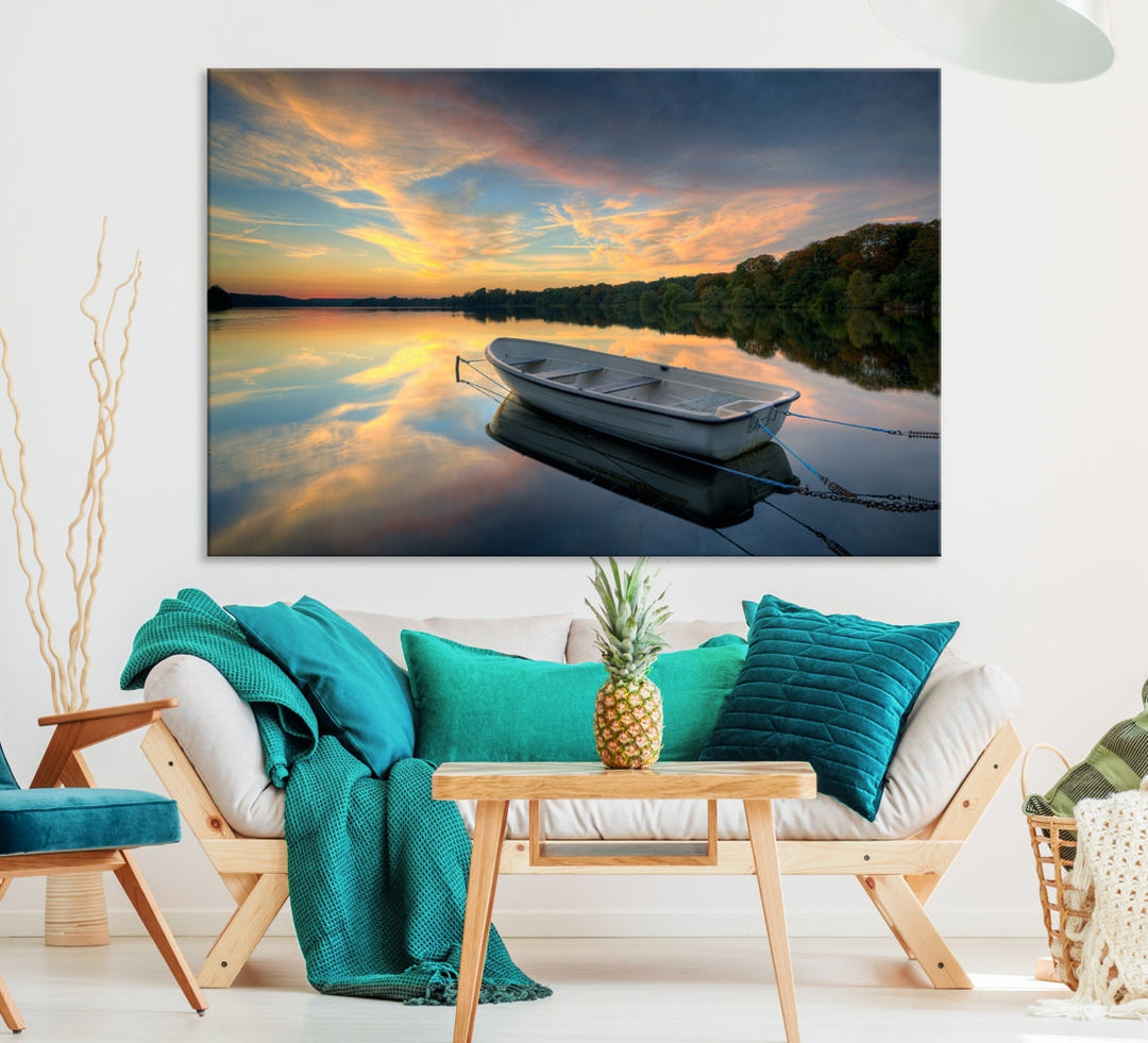 Ocean Beach Canvas Wall Art Beach Canvas, Coastal Sunset Tropical Island Beach Sunset Artwork Print