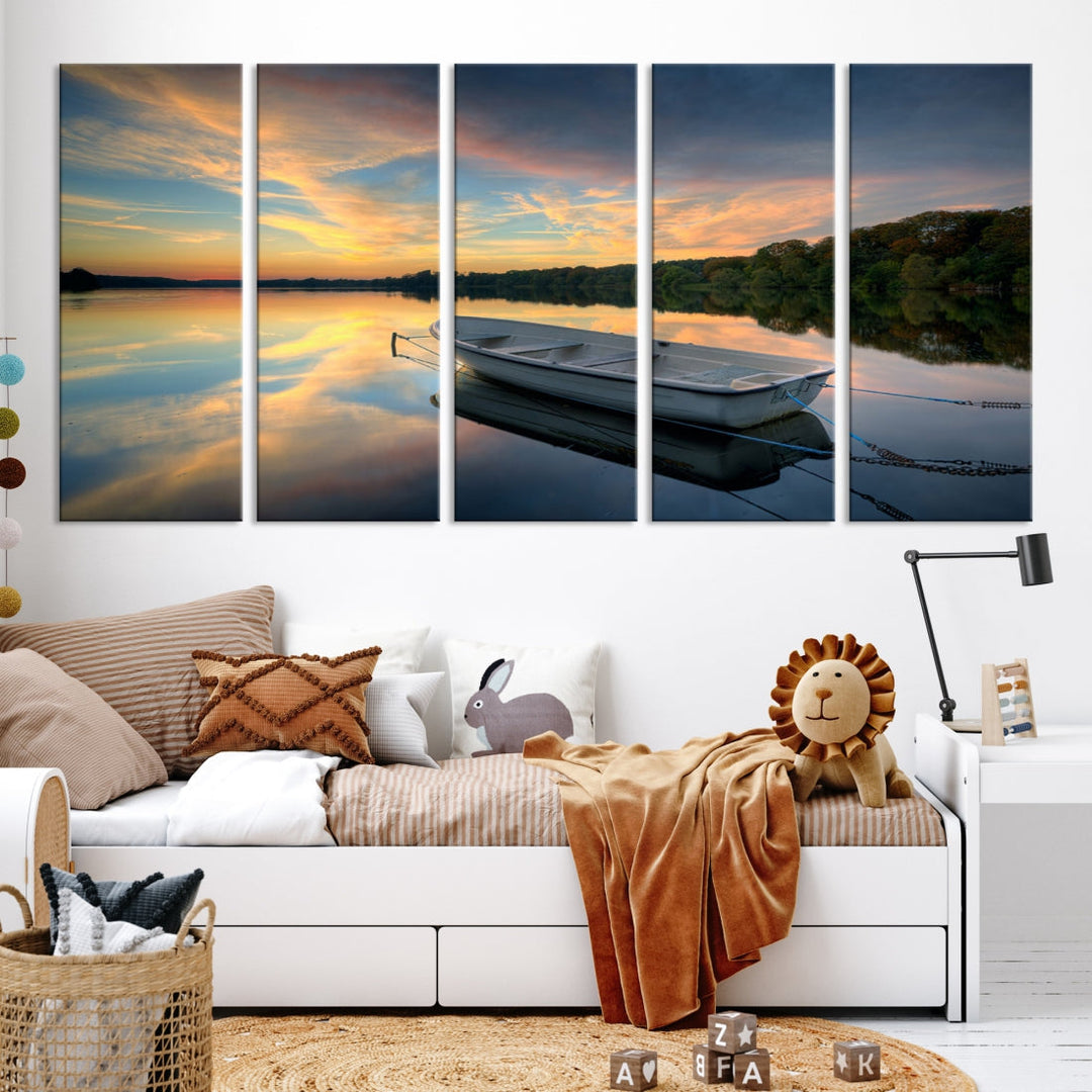 Ocean Beach Canvas Wall Art Beach Canvas, Coastal Sunset Tropical Island Beach Sunset Artwork Print