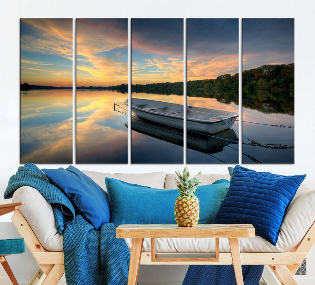 Ocean Beach Canvas Wall Art Beach Canvas, Coastal Sunset Tropical Island Beach Sunset Artwork Print