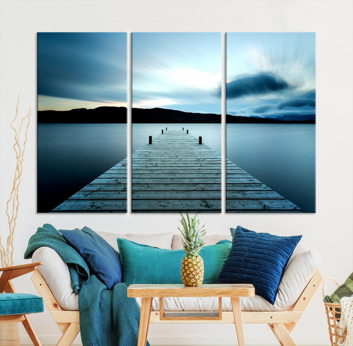 Ocean Beach Canvas Wall Art Beach Canvas, Coastal Sunset Tropical Island Beach Sunset Artwork Print for Living Room Home