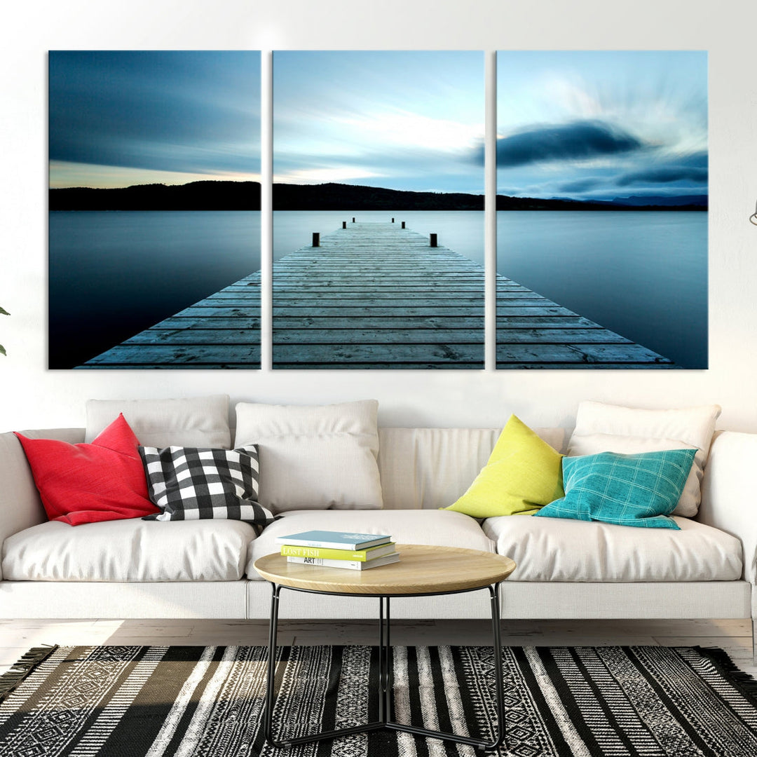 Ocean Beach Canvas Wall Art Beach Canvas, Coastal Sunset Tropical Island Beach Sunset Artwork Print for Living Room Home