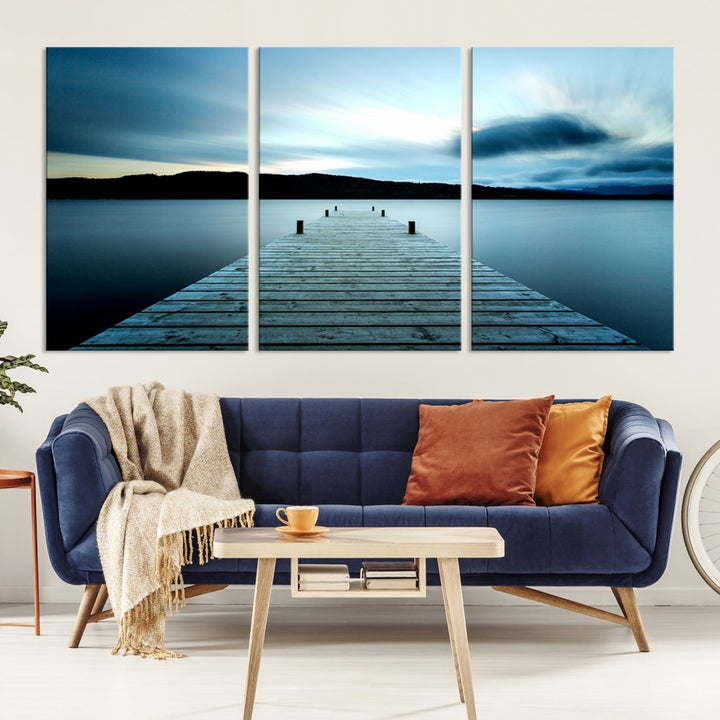 Ocean Beach Canvas Wall Art Beach Canvas, Coastal Sunset Tropical Island Beach Sunset Artwork Print for Living Room Home