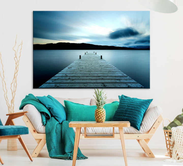 Ocean Beach Canvas Wall Art Beach Canvas, Coastal Sunset Tropical Island Beach Sunset Artwork Print for Living Room Home