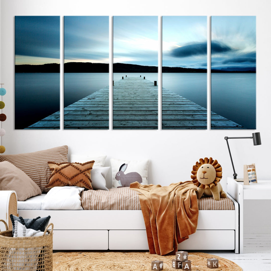 Ocean Beach Canvas Wall Art Beach Canvas, Coastal Sunset Tropical Island Beach Sunset Artwork Print for Living Room Home