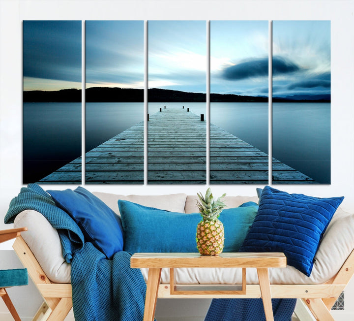 Ocean Beach Canvas Wall Art Beach Canvas, Coastal Sunset Tropical Island Beach Sunset Artwork Print for Living Room Home