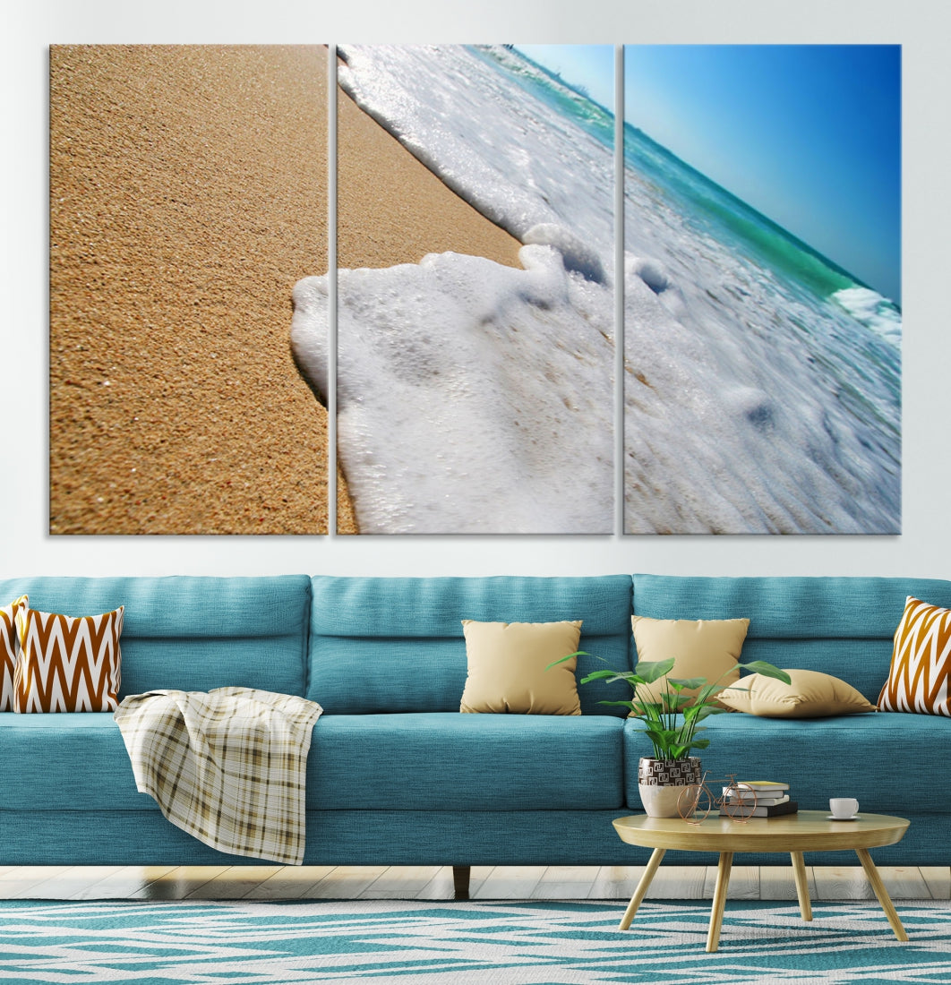 Ocean Beach Canvas Wall Art Beach Canvas Sunset Artwork Print for Living Room Home Office Decor, Beach Wall Art, Sea