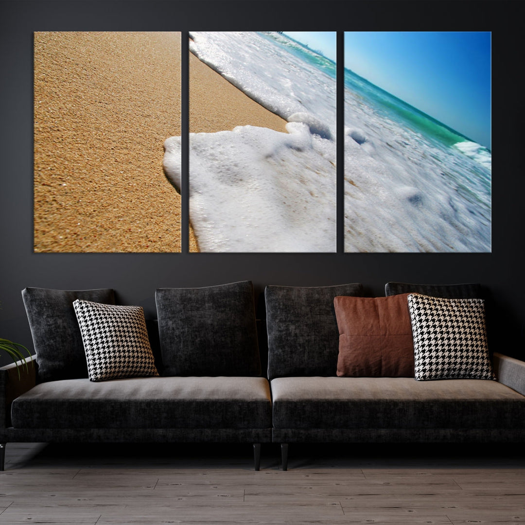 Ocean Beach Canvas Wall Art Beach Canvas Sunset Artwork Print for Living Room Home Office Decor, Beach Wall Art, Sea