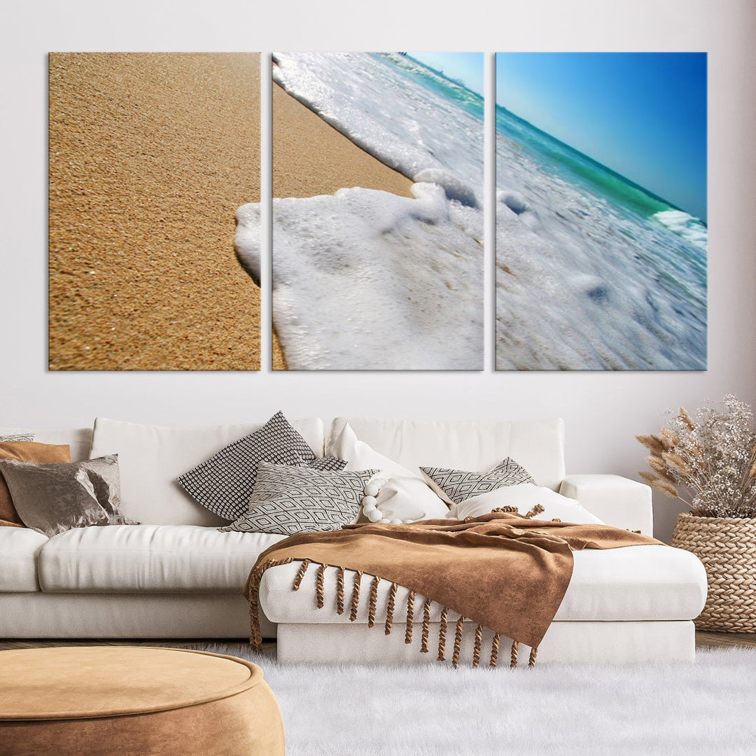 Ocean Beach Canvas Wall Art Beach Canvas Sunset Artwork Print for Living Room Home Office Decor, Beach Wall Art, Sea