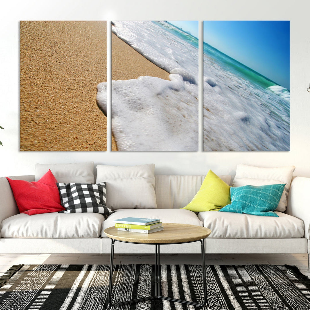 Ocean Beach Canvas Wall Art Beach Canvas Sunset Artwork Print for Living Room Home Office Decor, Beach Wall Art, Sea