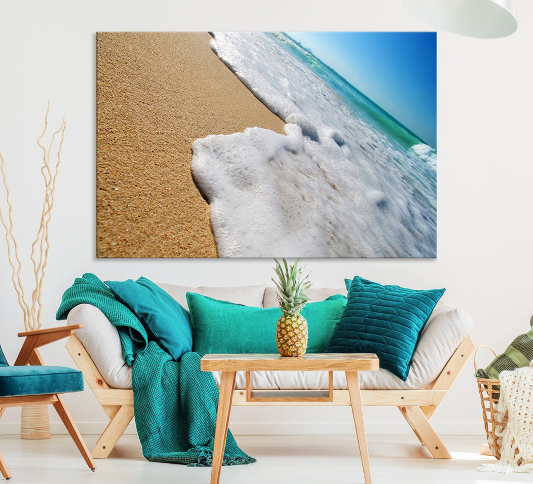 Ocean Beach Canvas Wall Art Beach Canvas Sunset Artwork Print for Living Room Home Office Decor, Beach Wall Art, Sea