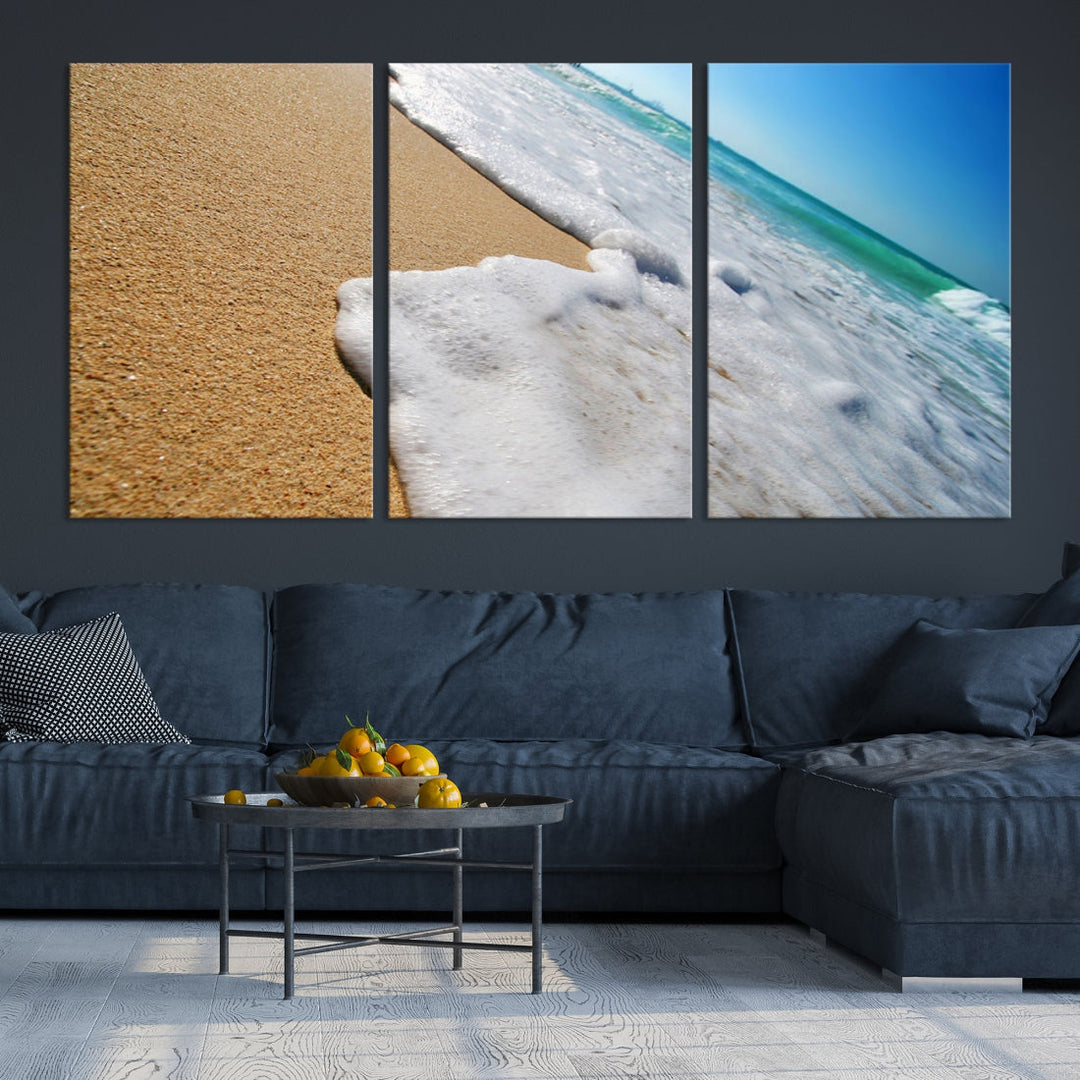 Ocean Beach Canvas Wall Art Beach Canvas Sunset Artwork Print for Living Room Home Office Decor, Beach Wall Art, Sea