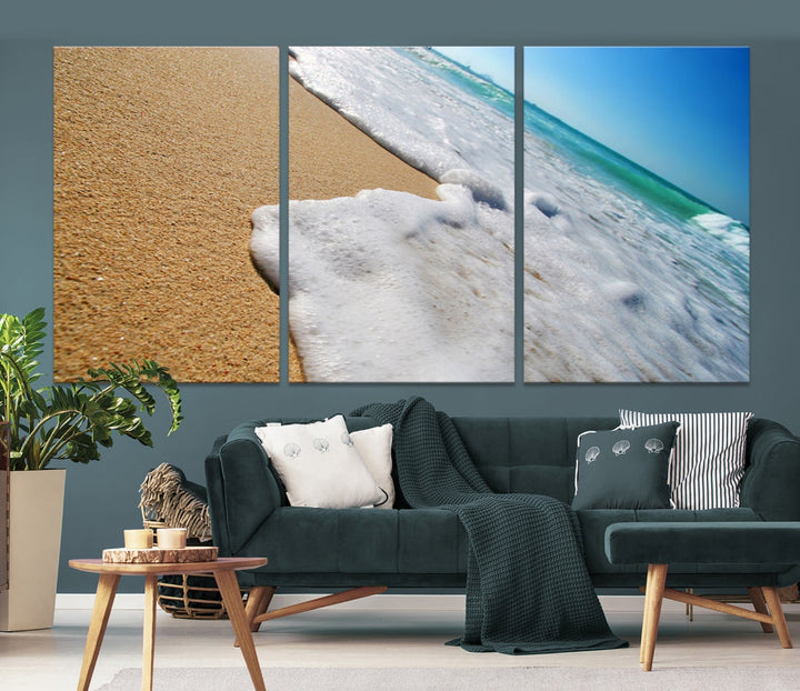 Ocean Beach Canvas Wall Art Beach Canvas Sunset Artwork Print for Living Room Home Office Decor, Beach Wall Art, Sea