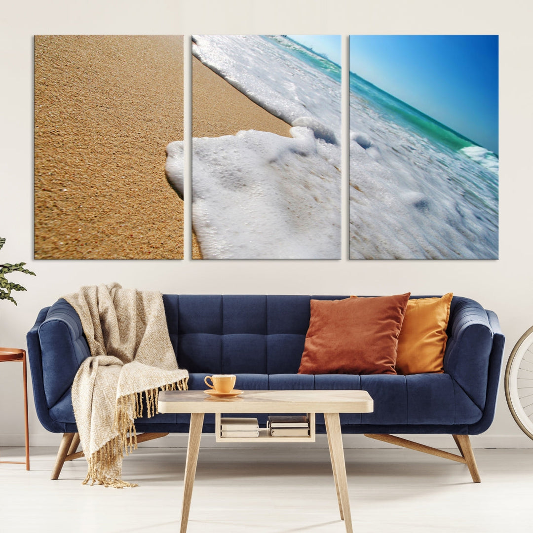 Ocean Beach Canvas Wall Art Beach Canvas Sunset Artwork Print for Living Room Home Office Decor, Beach Wall Art, Sea