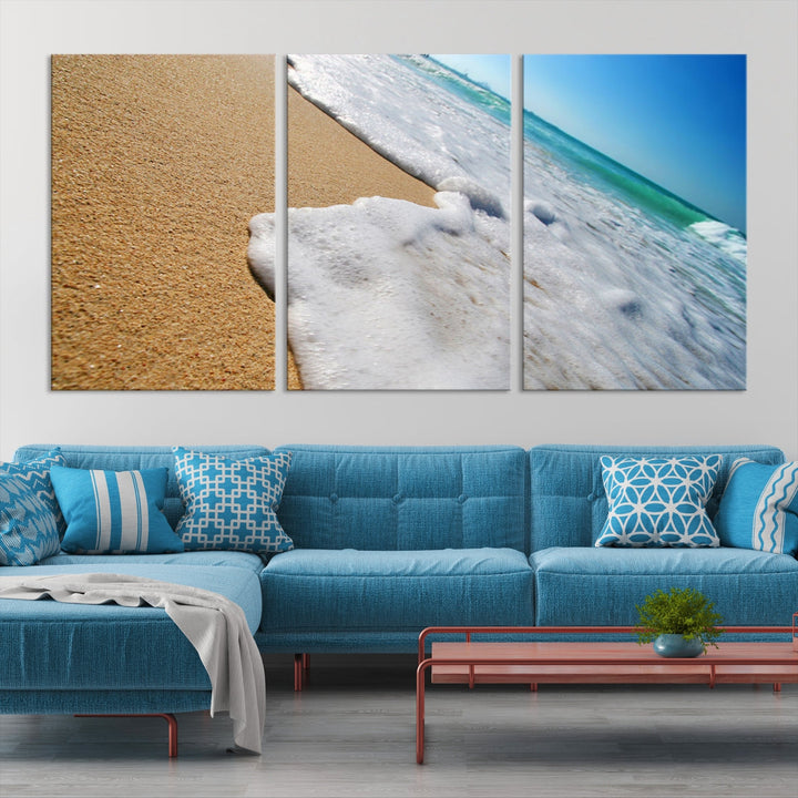 Ocean Beach Canvas Wall Art Beach Canvas Sunset Artwork Print for Living Room Home Office Decor, Beach Wall Art, Sea