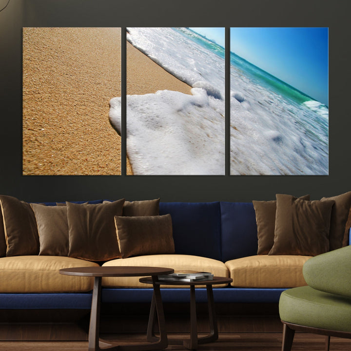 Ocean Beach Canvas Wall Art Beach Canvas Sunset Artwork Print for Living Room Home Office Decor, Beach Wall Art, Sea