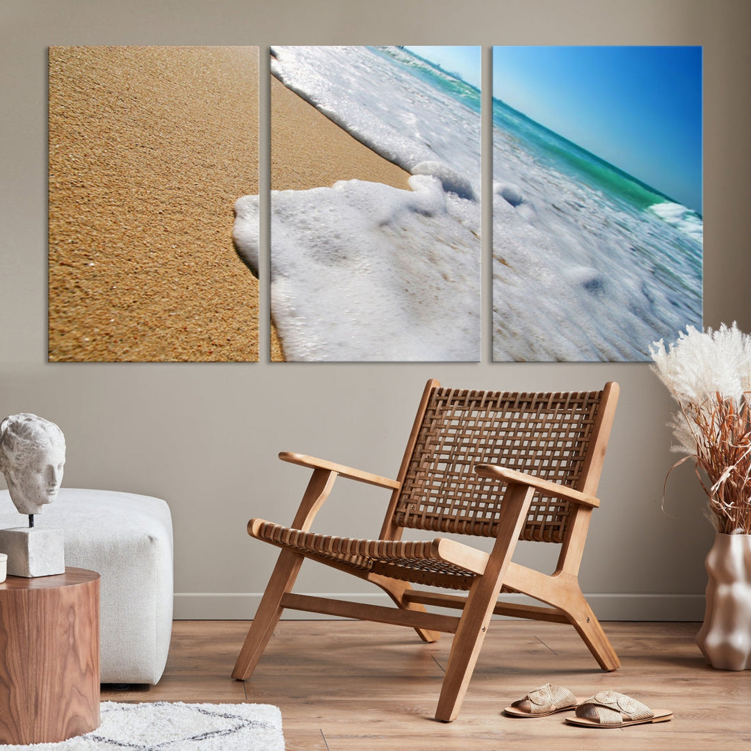 Ocean Beach Canvas Wall Art Beach Canvas Sunset Artwork Print for Living Room Home Office Decor, Beach Wall Art, Sea