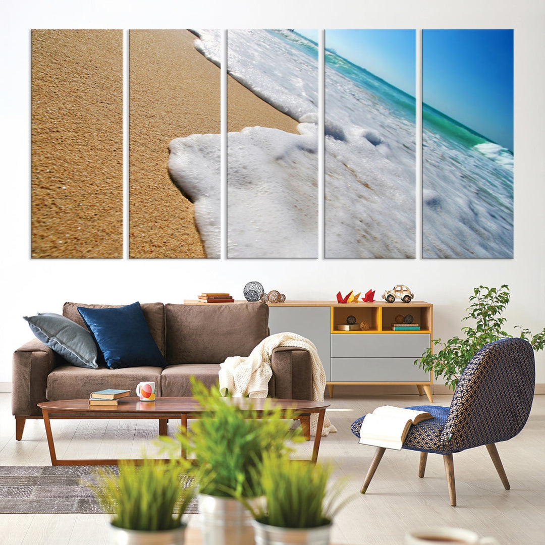 Ocean Beach Canvas Wall Art Beach Canvas Sunset Artwork Print for Living Room Home Office Decor, Beach Wall Art, Sea