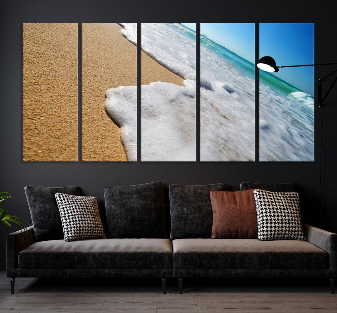 Ocean Beach Canvas Wall Art Beach Canvas Sunset Artwork Print for Living Room Home Office Decor, Beach Wall Art, Sea