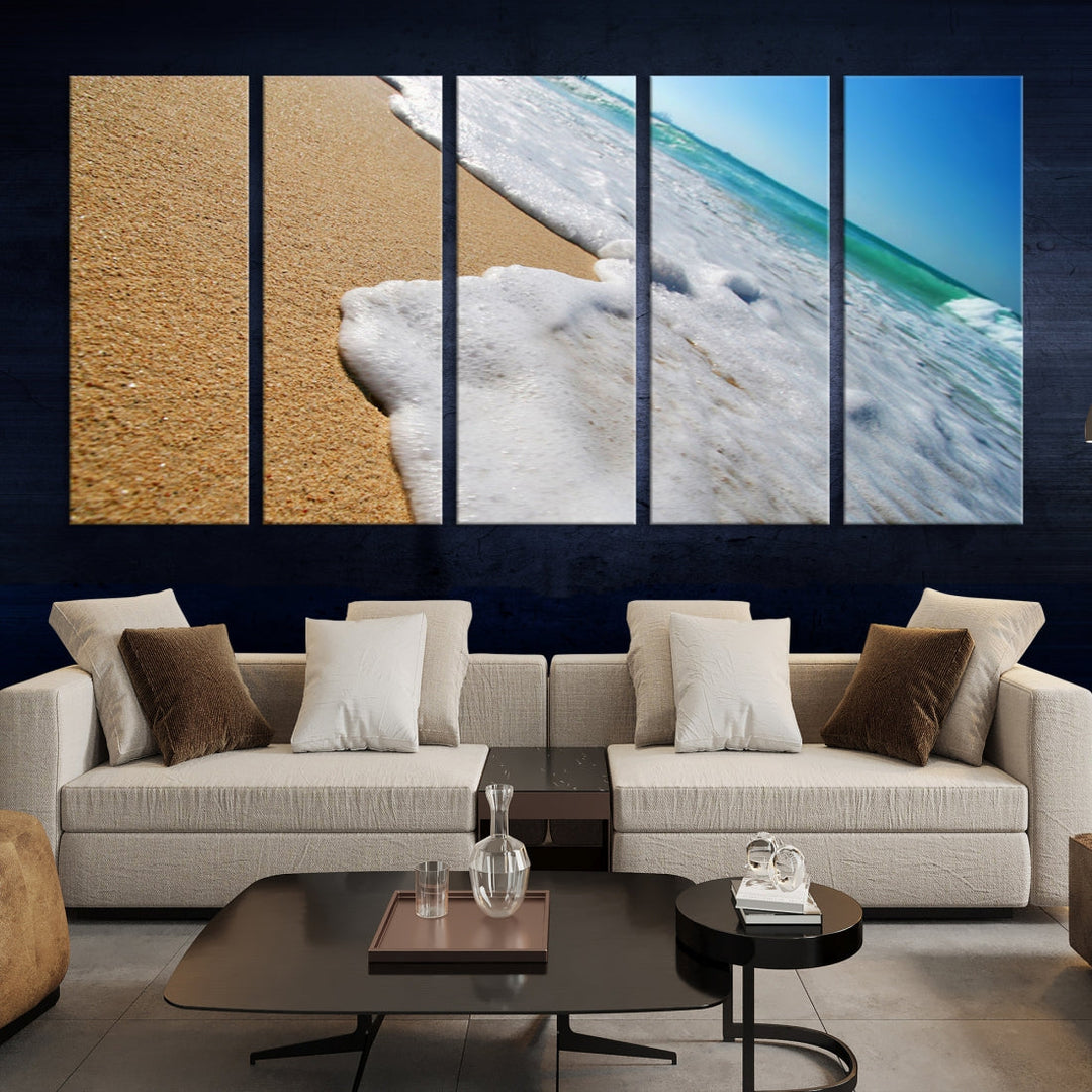 Ocean Beach Canvas Wall Art Beach Canvas Sunset Artwork Print for Living Room Home Office Decor, Beach Wall Art, Sea