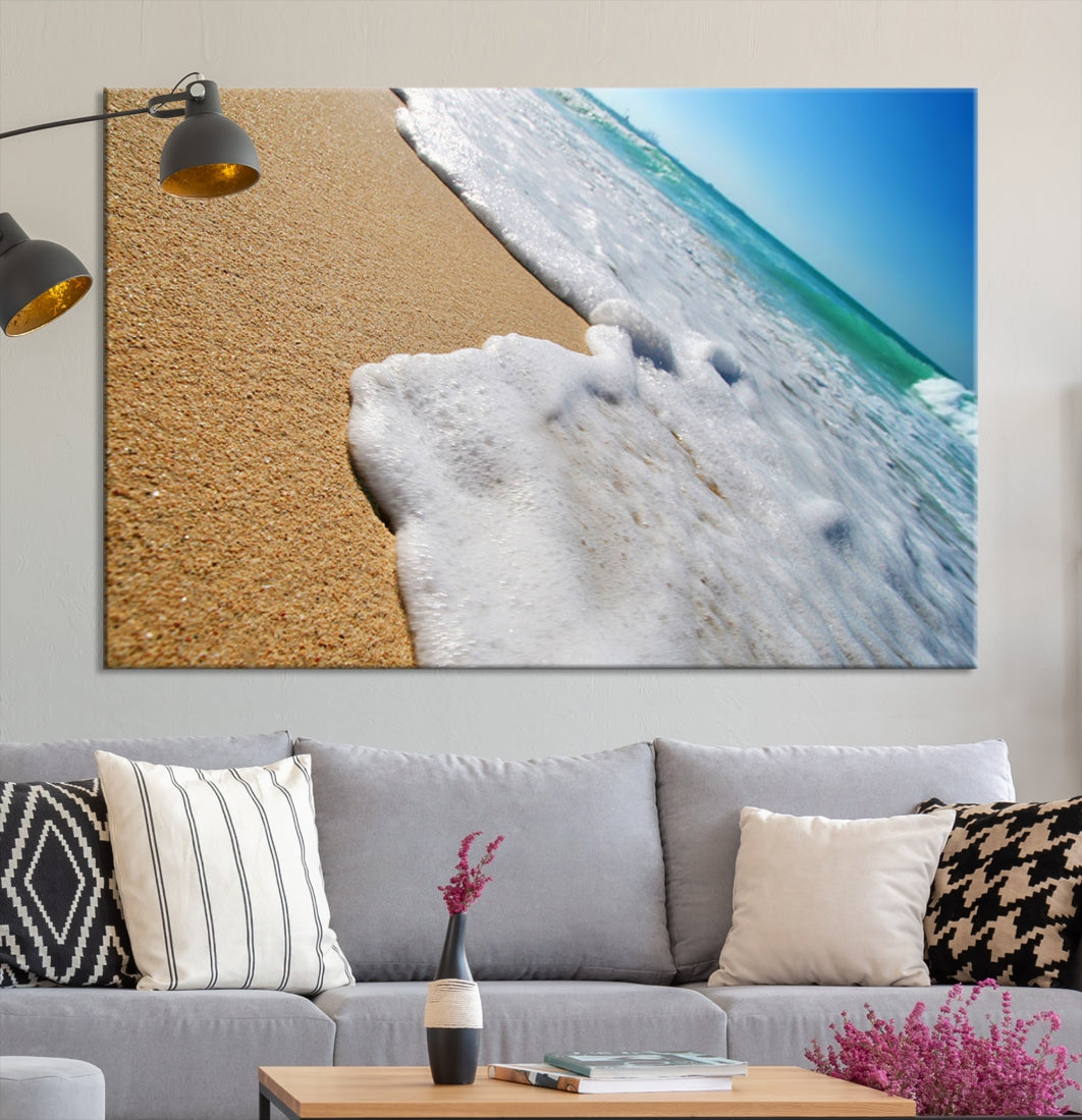 Ocean Beach Canvas Wall Art Beach Canvas Sunset Artwork Print for Living Room Home Office Decor, Beach Wall Art, Sea