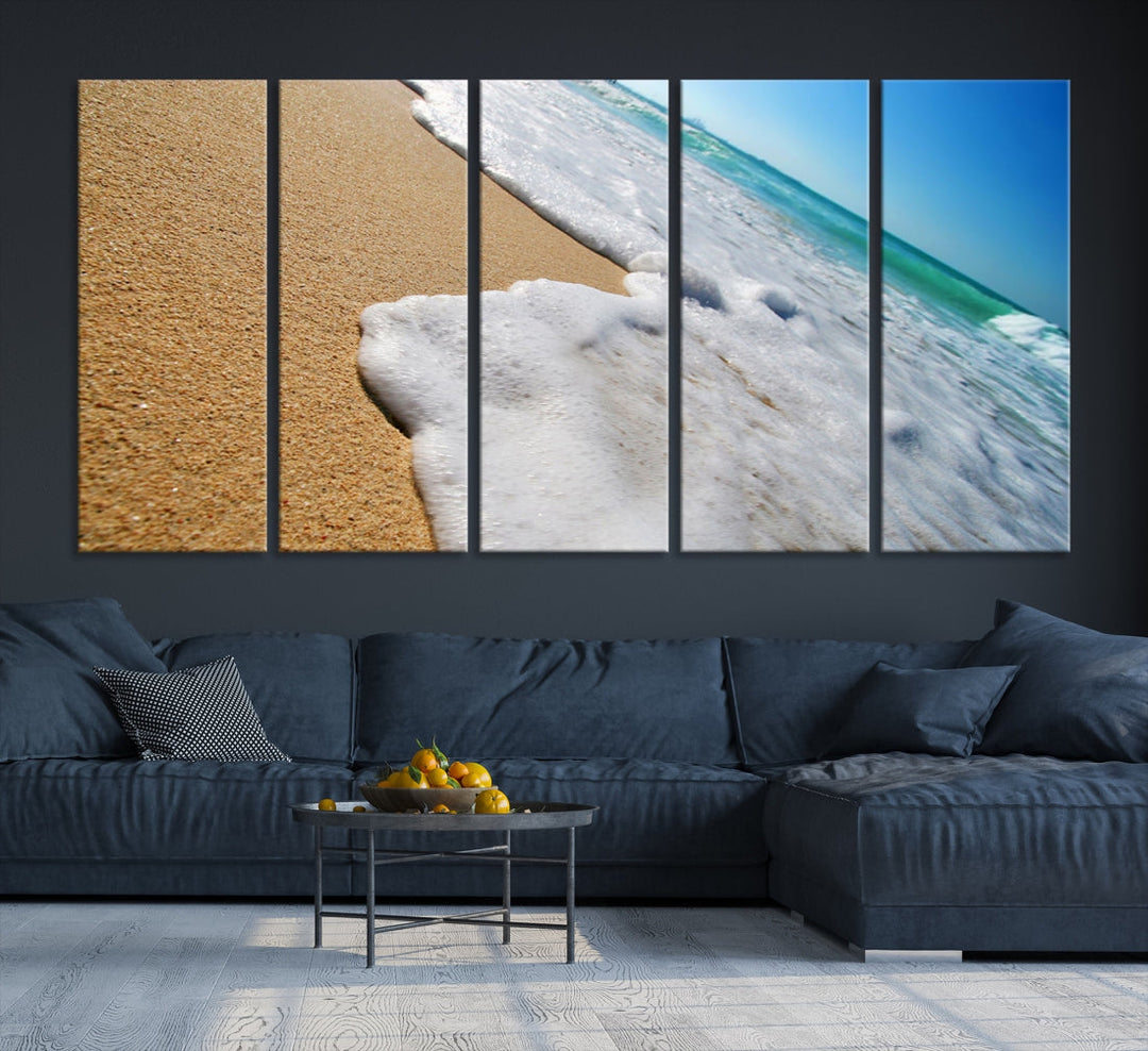 Ocean Beach Canvas Wall Art Beach Canvas Sunset Artwork Print for Living Room Home Office Decor, Beach Wall Art, Sea