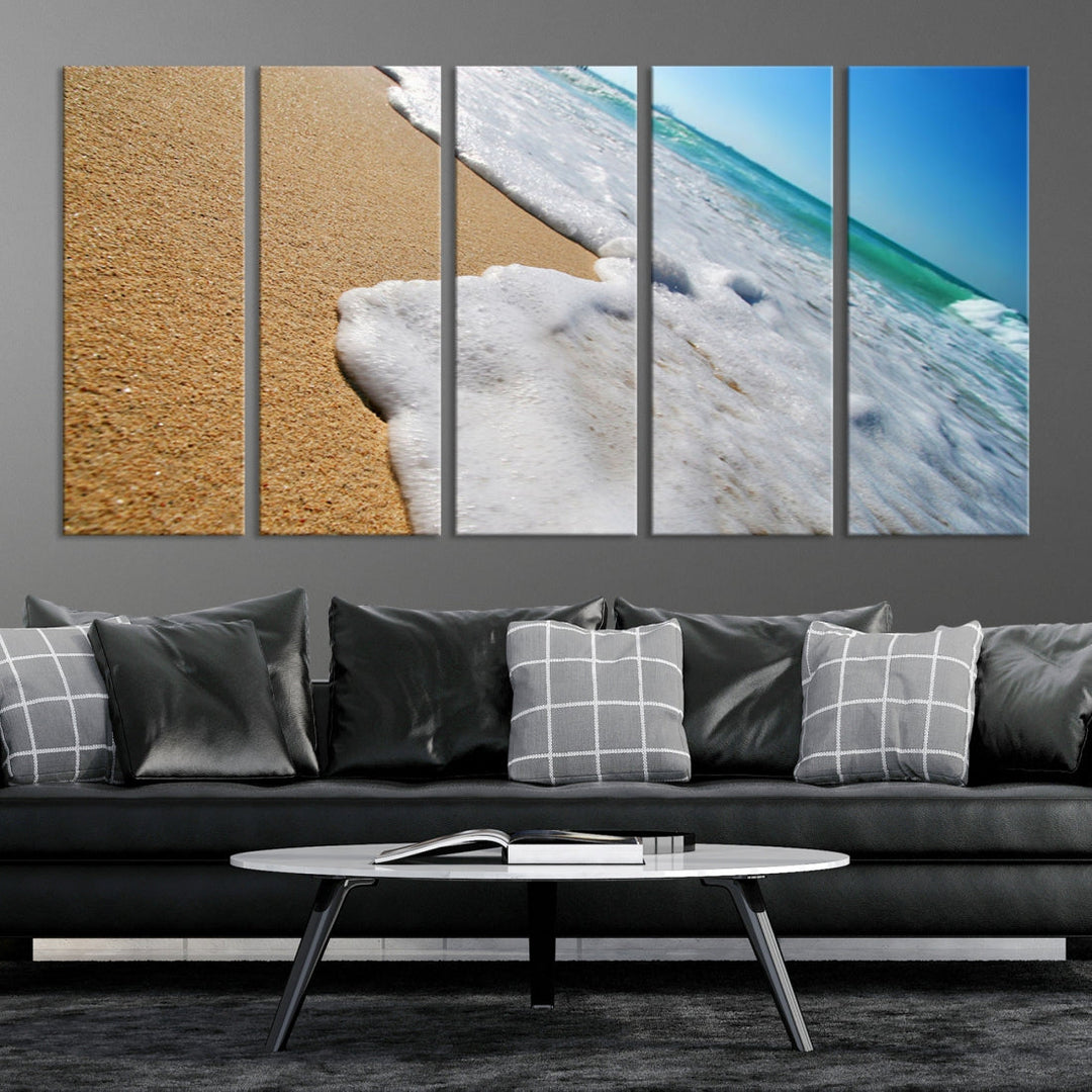 Ocean Beach Canvas Wall Art Beach Canvas Sunset Artwork Print for Living Room Home Office Decor, Beach Wall Art, Sea