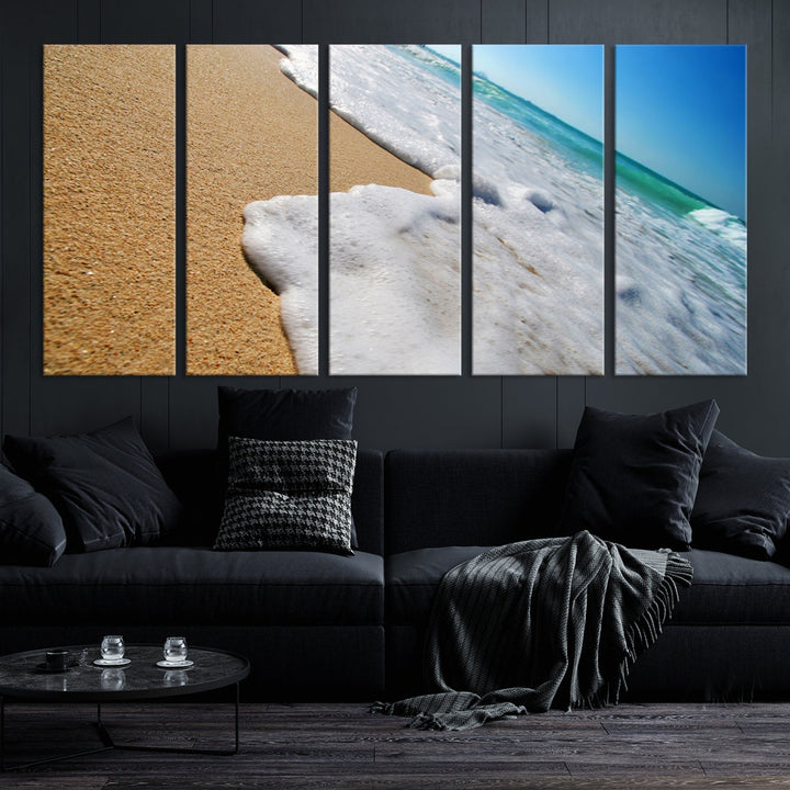 Ocean Beach Canvas Wall Art Beach Canvas Sunset Artwork Print for Living Room Home Office Decor, Beach Wall Art, Sea