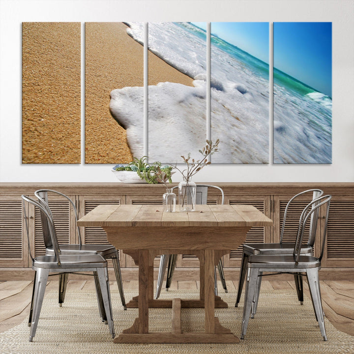 Ocean Beach Canvas Wall Art Beach Canvas Sunset Artwork Print for Living Room Home Office Decor, Beach Wall Art, Sea