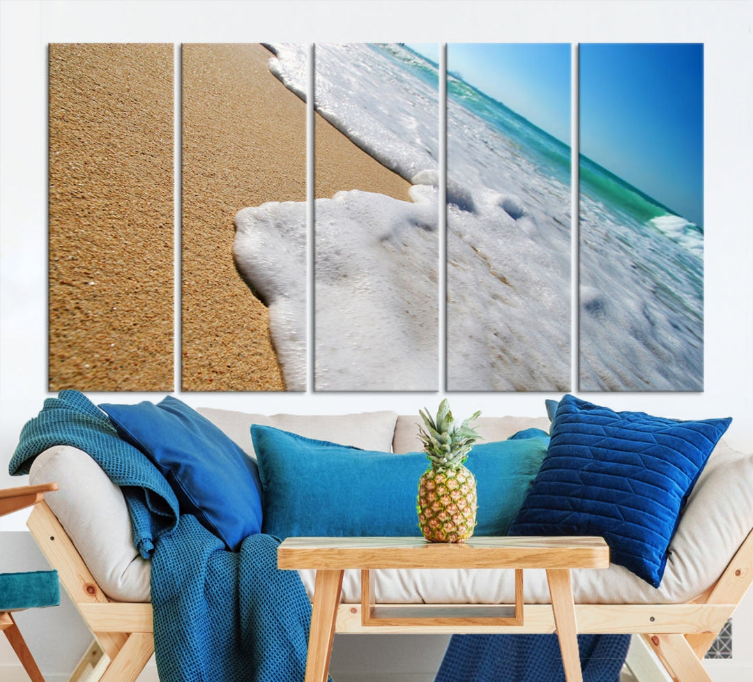 Ocean Beach Canvas Wall Art Beach Canvas Sunset Artwork Print for Living Room Home Office Decor, Beach Wall Art, Sea