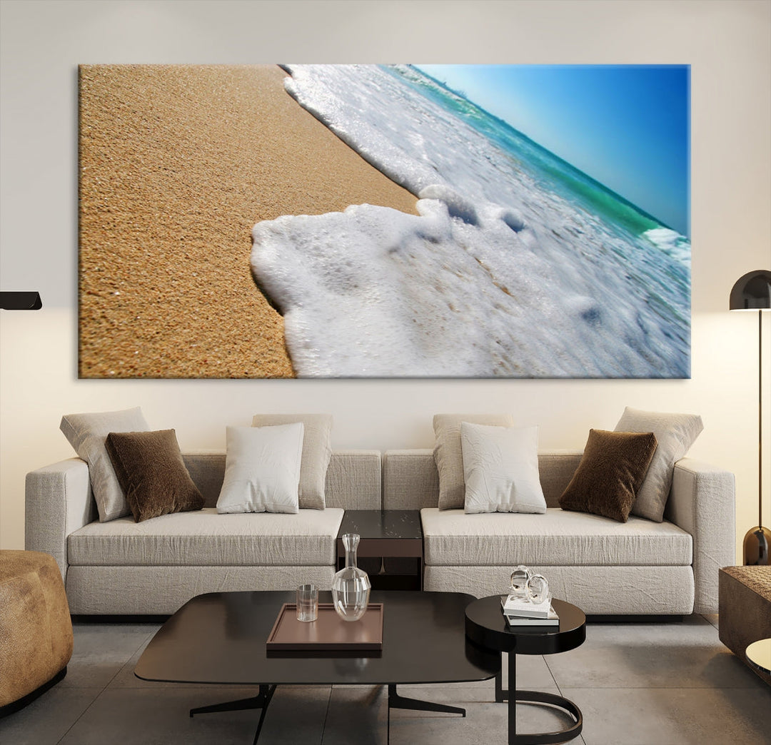 Ocean Beach Canvas Wall Art Beach Canvas Sunset Artwork Print for Living Room Home Office Decor, Beach Wall Art, Sea