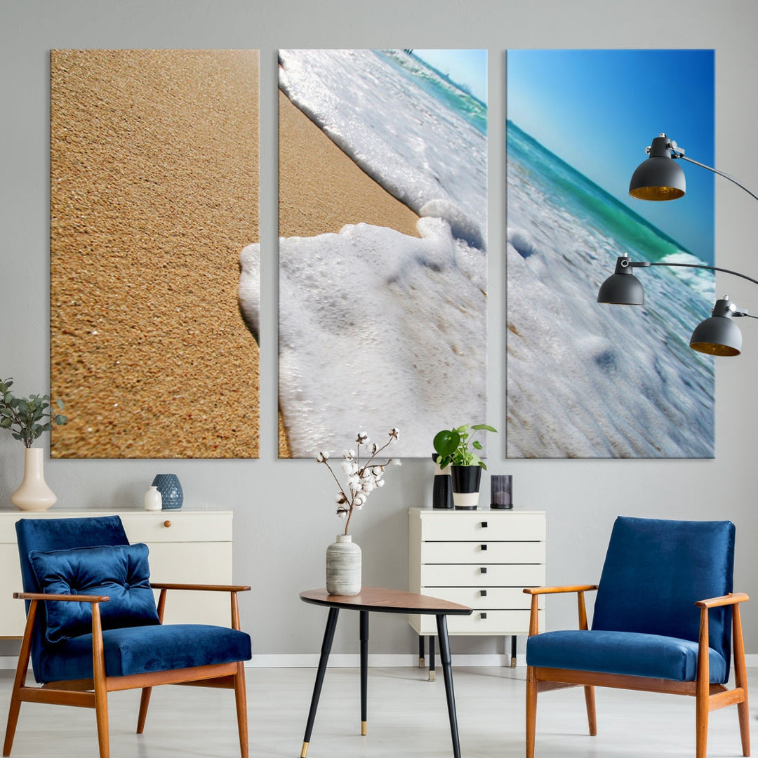 Ocean Beach Canvas Wall Art Beach Canvas Sunset Artwork Print for Living Room Home Office Decor, Beach Wall Art, Sea