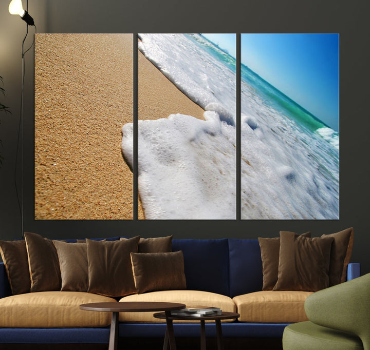 Ocean Beach Canvas Wall Art Beach Canvas Sunset Artwork Print for Living Room Home Office Decor, Beach Wall Art, Sea