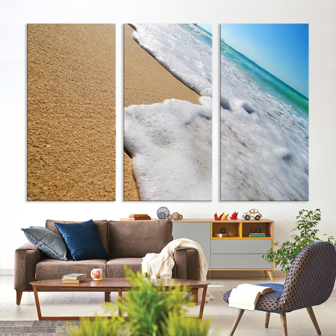 Ocean Beach Canvas Wall Art Beach Canvas Sunset Artwork Print for Living Room Home Office Decor, Beach Wall Art, Sea