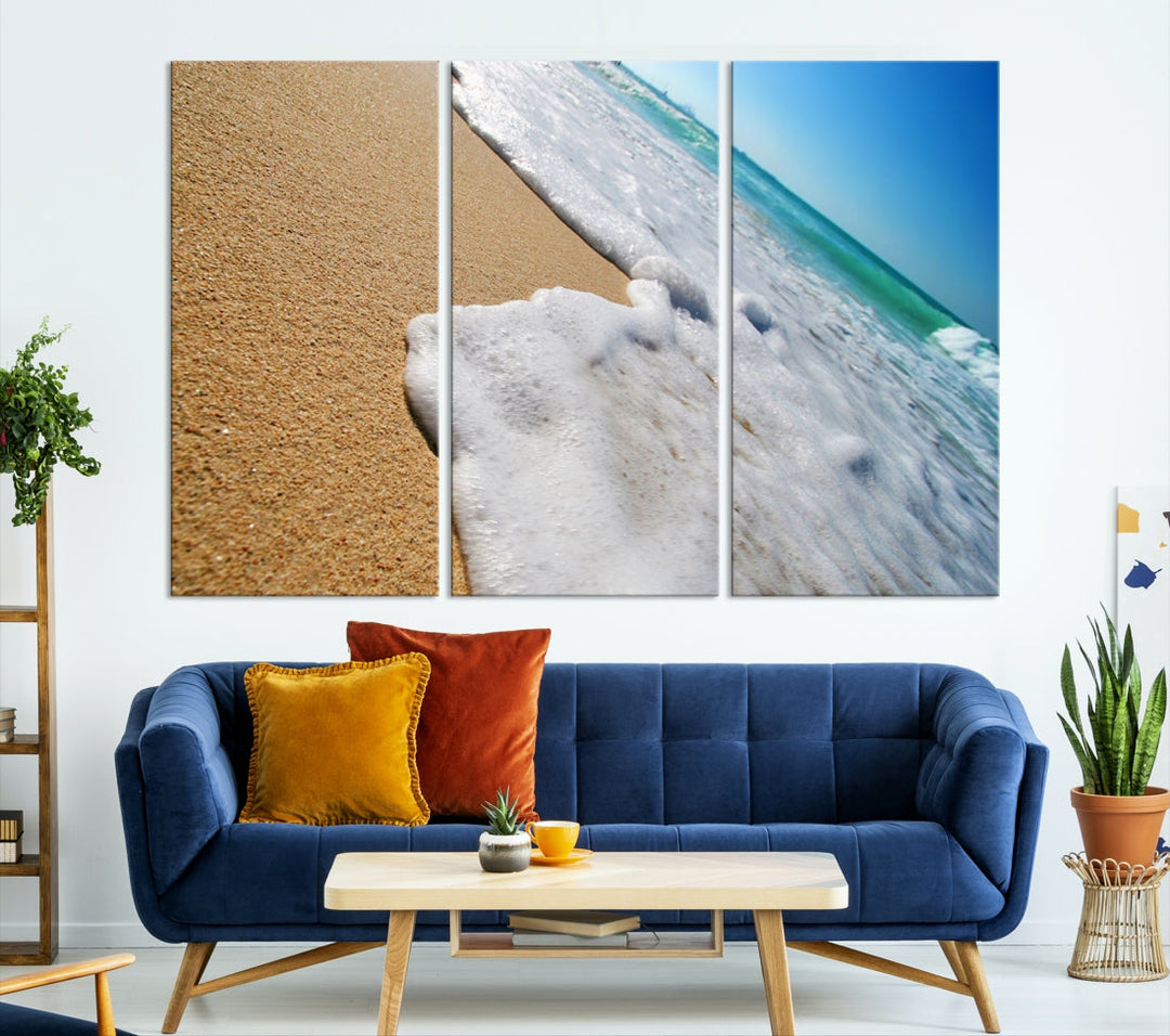 Ocean Beach Canvas Wall Art Beach Canvas Sunset Artwork Print for Living Room Home Office Decor, Beach Wall Art, Sea