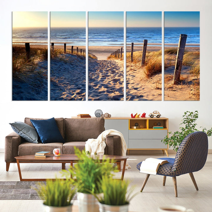 Ocean Beach Sea Canvas Wall Art Print