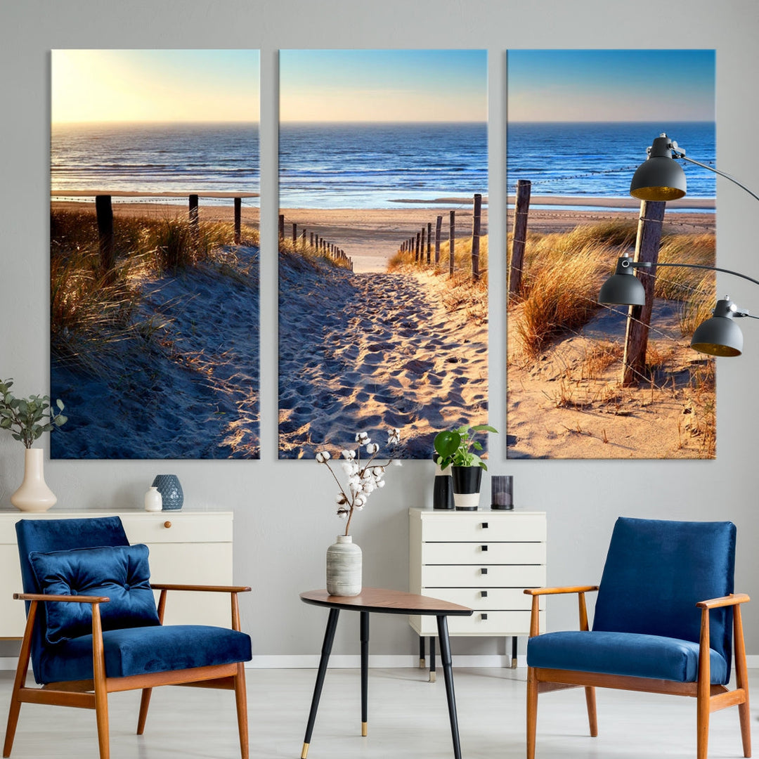 Ocean Beach Sea Canvas Wall Art Print