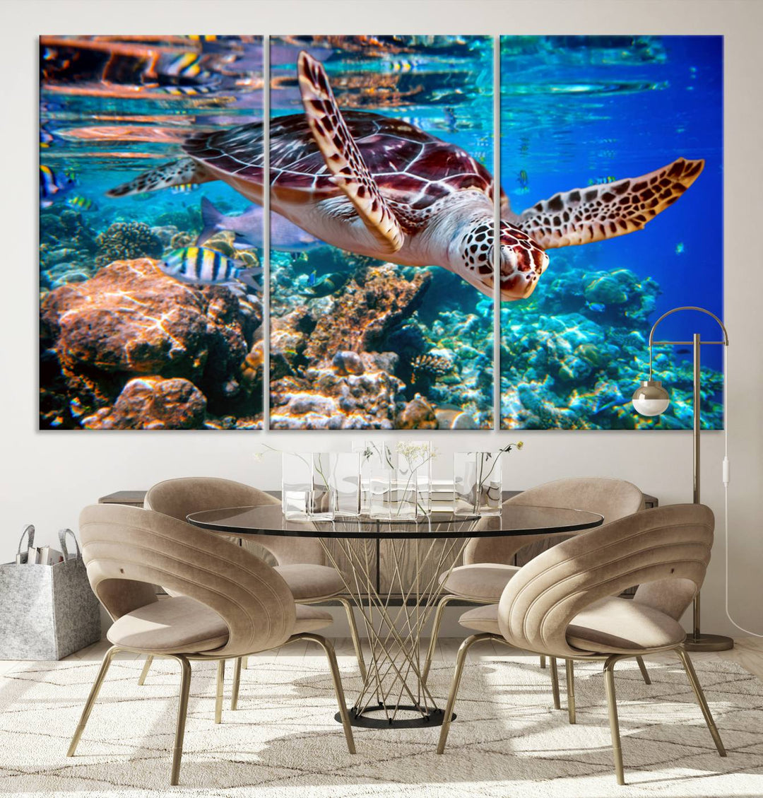 Ocean Turtle Wall Art Canvas Print