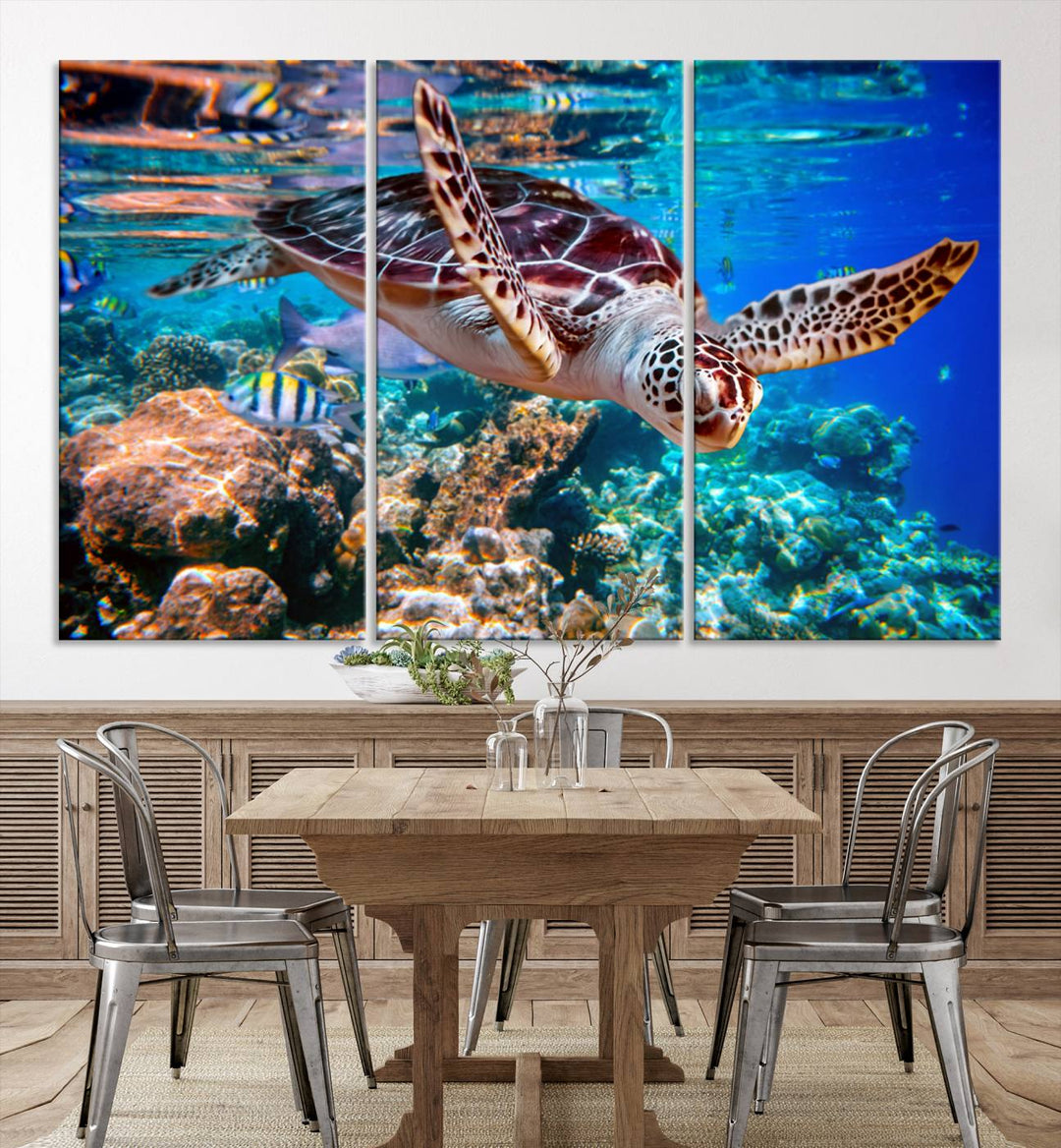 Ocean Turtle Wall Art Canvas Print