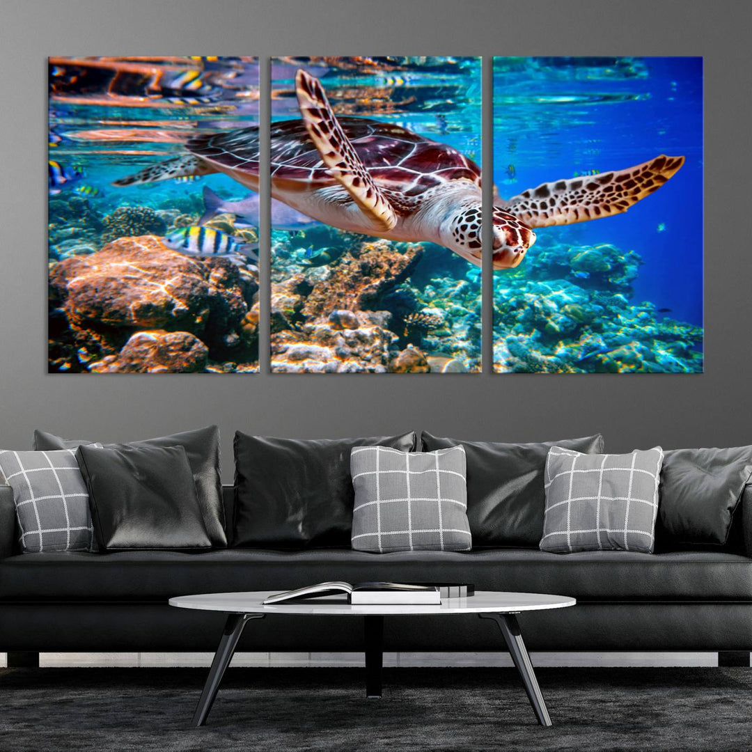 Ocean Turtle Wall Art Canvas Print