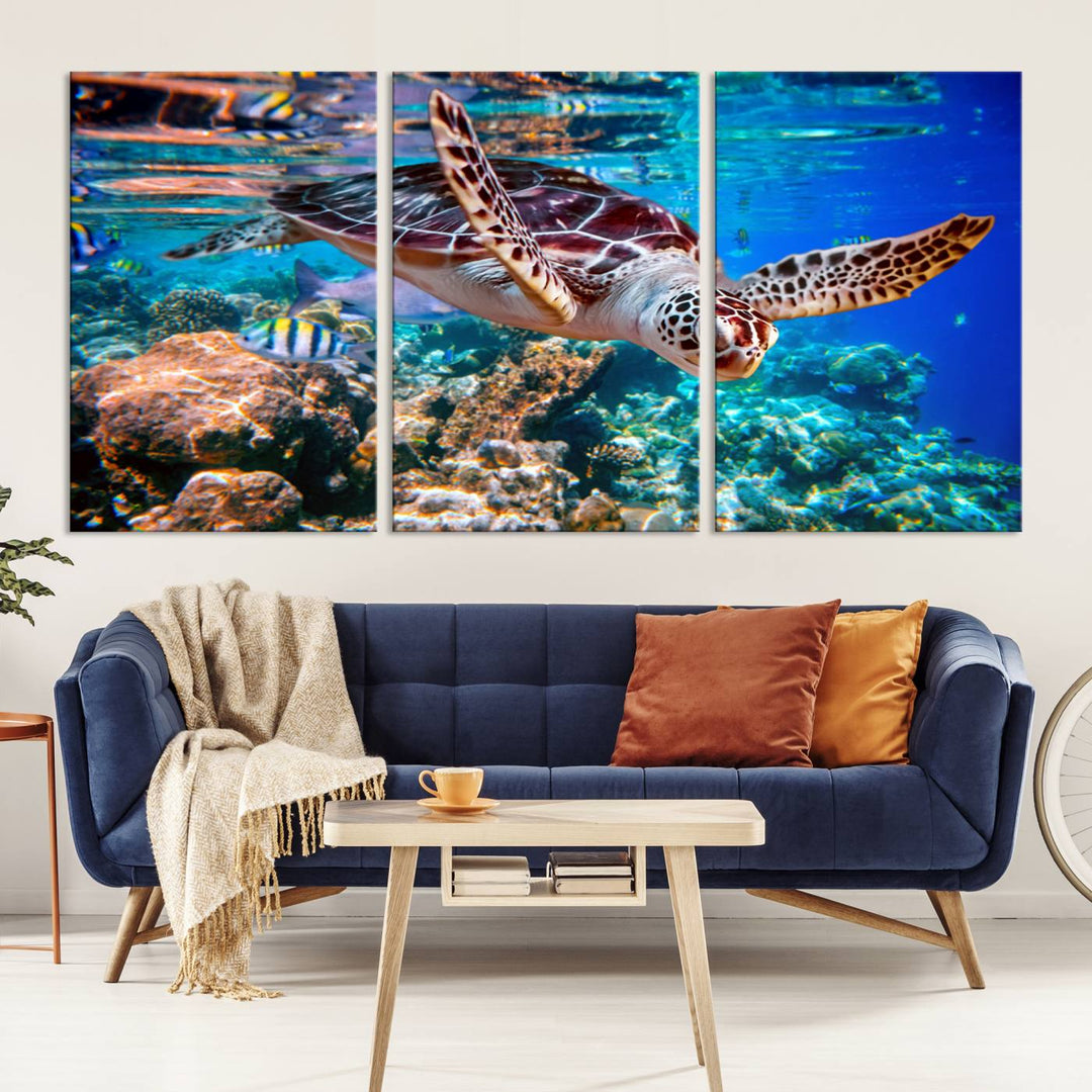 Ocean Turtle Wall Art Canvas Print